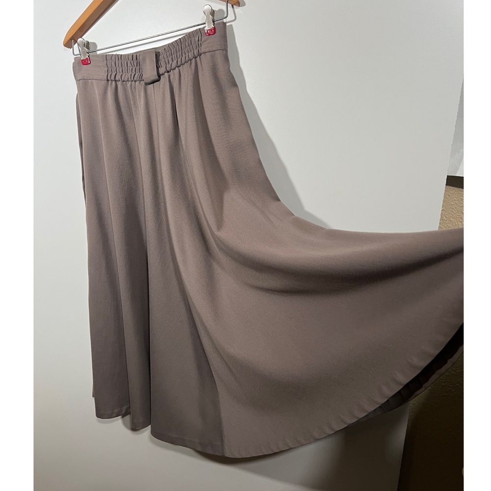 Vintage Michele Long Skirt with Buttons and Belt Loops Taupe Gorpcore 70s - Picture 4 of 7